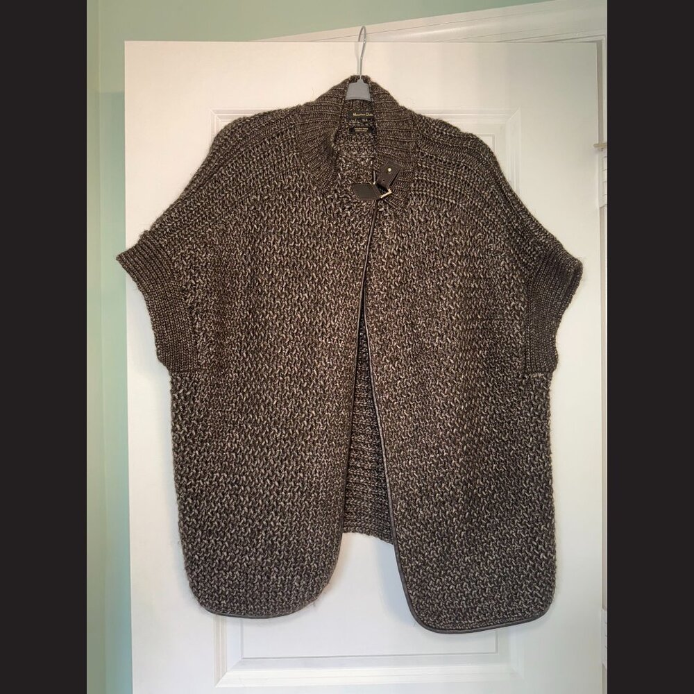 Massimo Dutti Italian Yarn Oversized Knit Cape Cardigan Size S